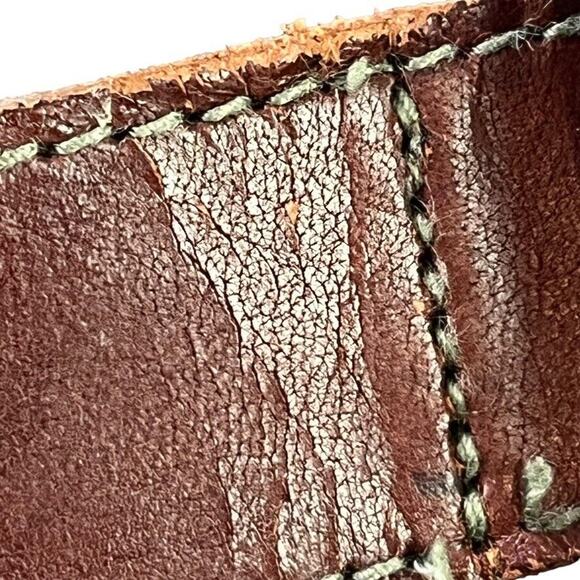 Fossil Womens Leather Brown Tan Gold Tone Buckle Adjustable 1.25" Wide x 26-32" - Picture 2 of 16